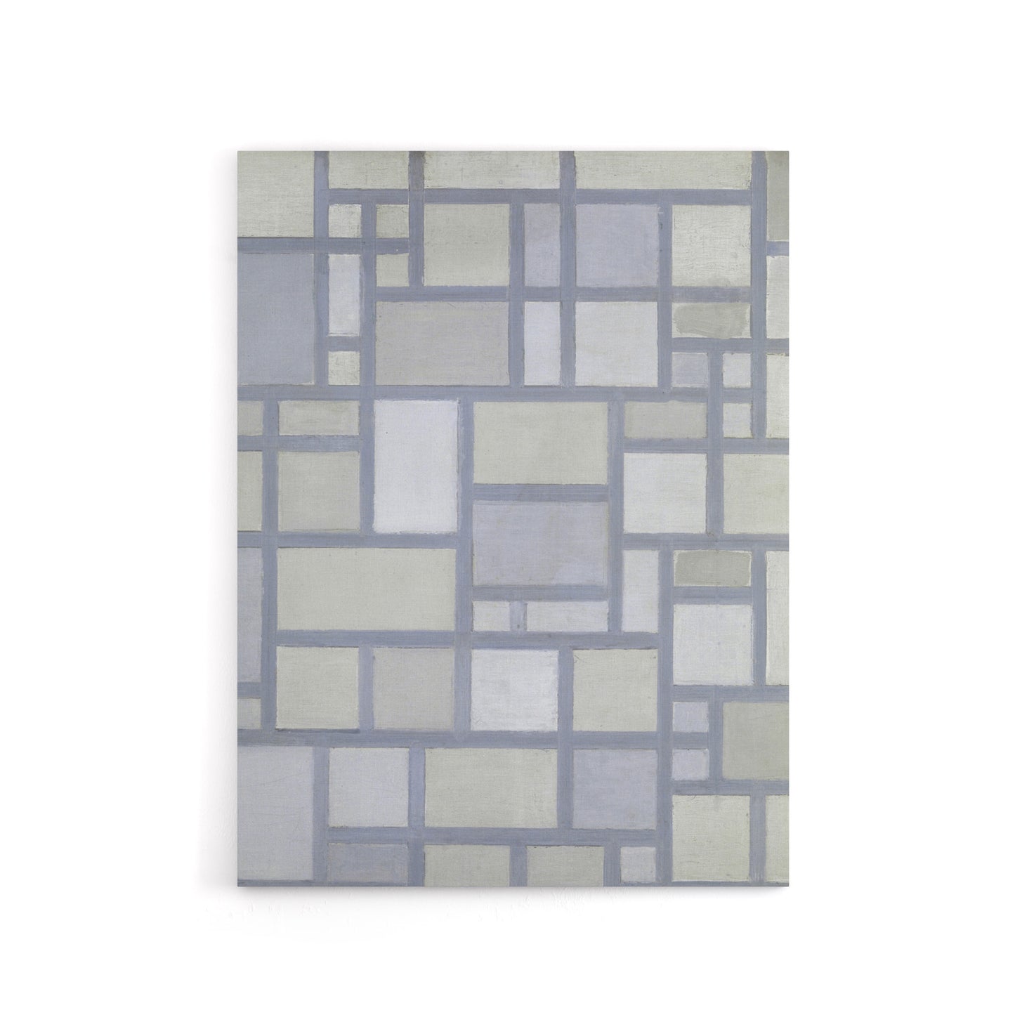 Abstract Composition with Gray lines Mondrian Canvas Wall Art