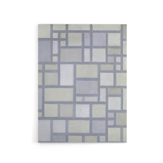 Abstract Composition with Gray lines Mondrian Canvas Wall Art