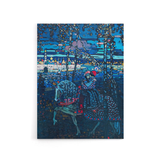 Riding Couple in Russian Cityscape Kandinsky Canvas Wall Art Print