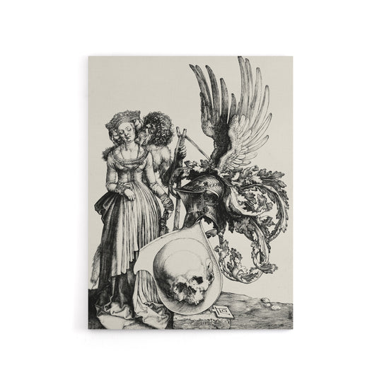 Coat of Arms with a Skull Albrecht Durer Canvas Wall Art Print