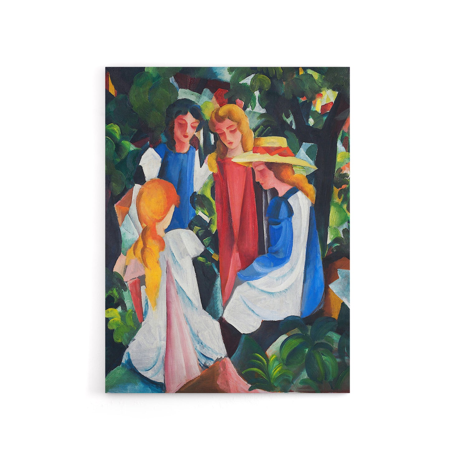Four Girls Nature Painting August Macke Canvas Wall Art Print