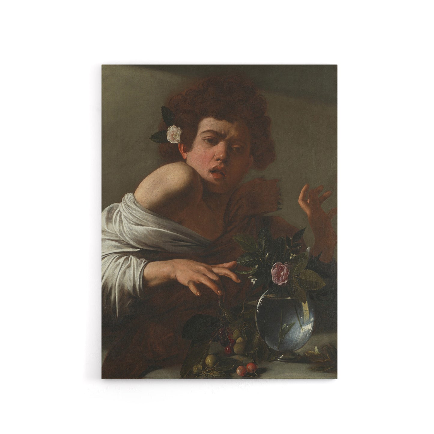 Boy Bitten By A Lizard Allegory Caravaggio Canvas Wall Art Print