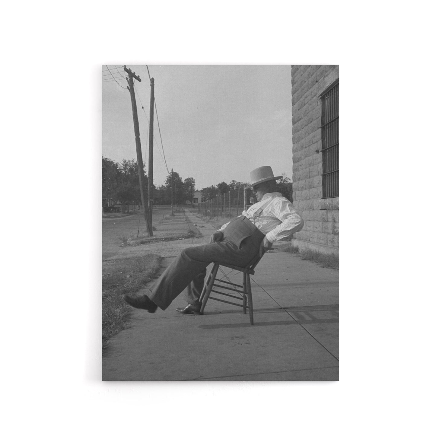 Oklahoma Sheriff in front of jail Lange Canvas Wall Art Print