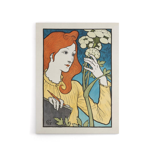 Salon des Cent Woman With Flower Grasset Canvas Wall Art Print
