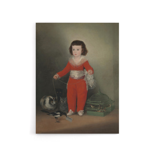Red Boy Manuel Portrait Francisco Goya Canvas Wall Art Print