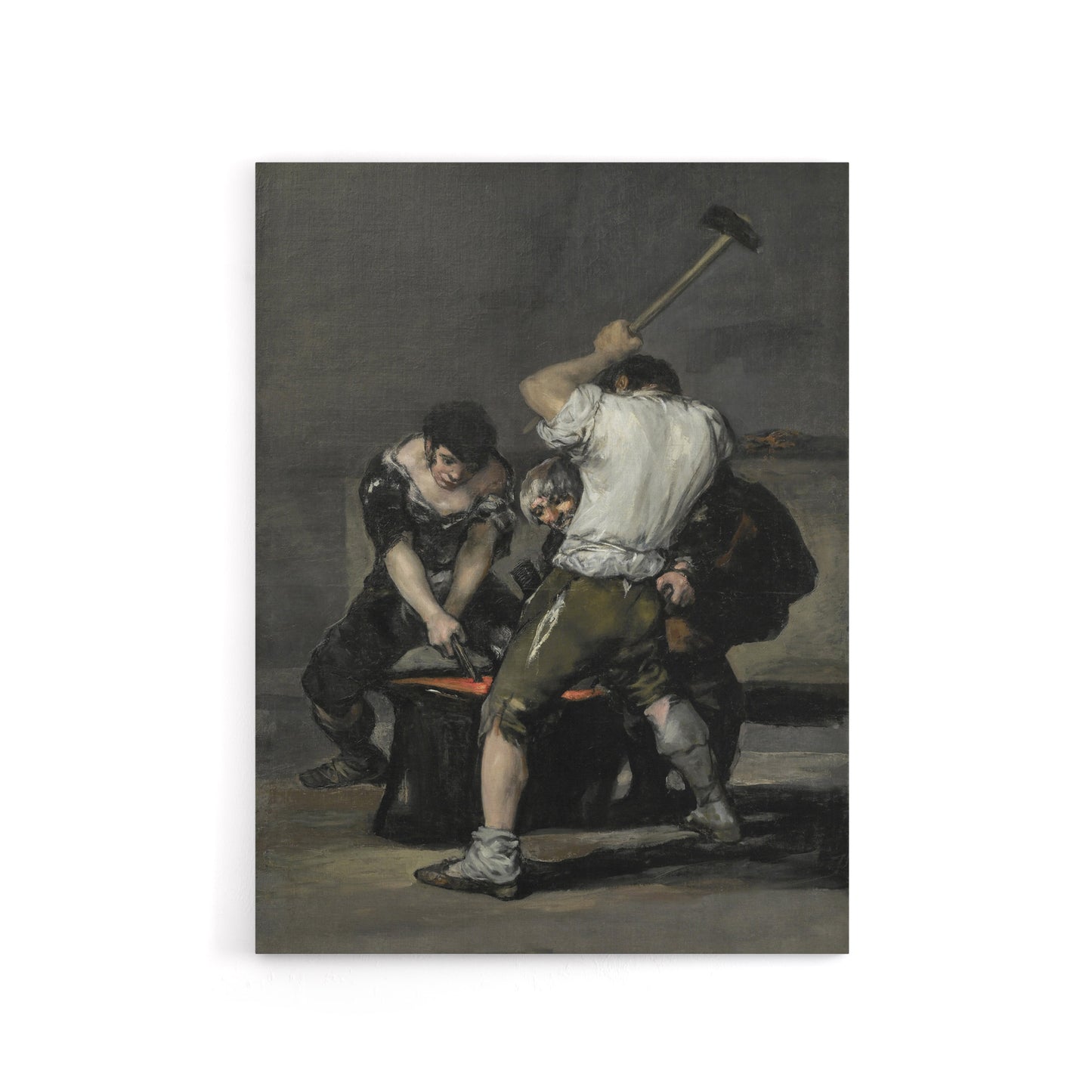 Forge Labour Men Anvil Francisco Goya Canvas Wall Art Print