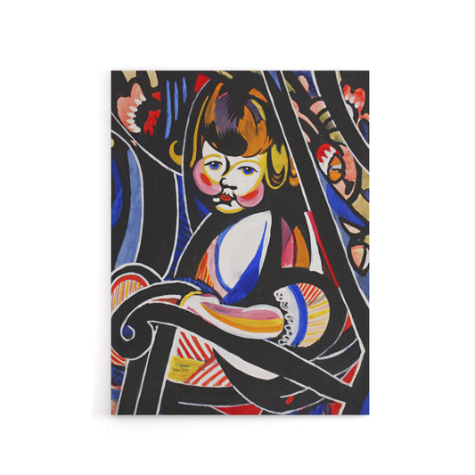 Child in Rocker Portrait Henry Lyman Sayen Canvas Wall Art Print