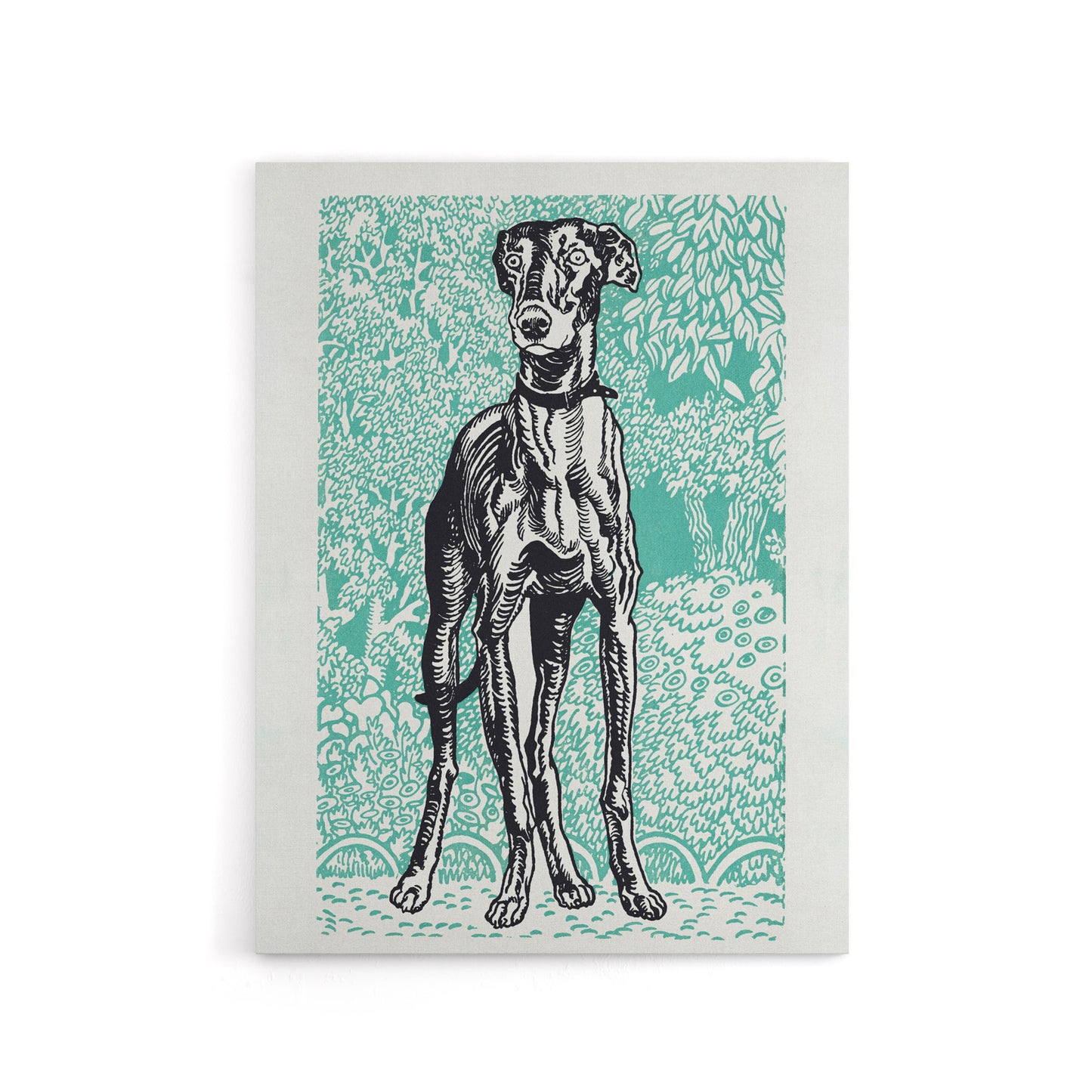 Dog Lover Greyhound Pet Portrait Moriz Jung Canvas Wall Art Print