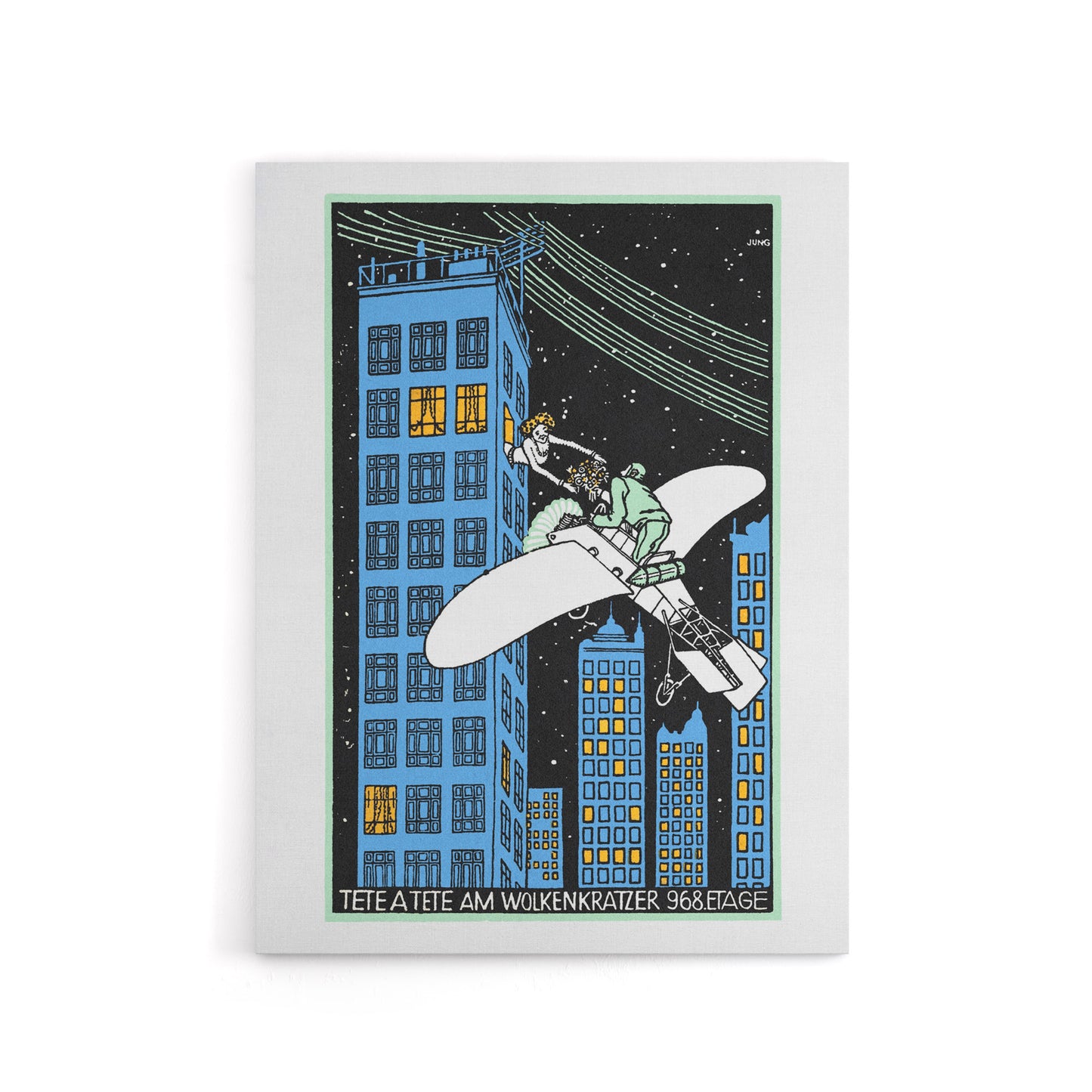 Rendezvous on 968th Floor of a Skyscraper Jung Canvas Wall Art Print