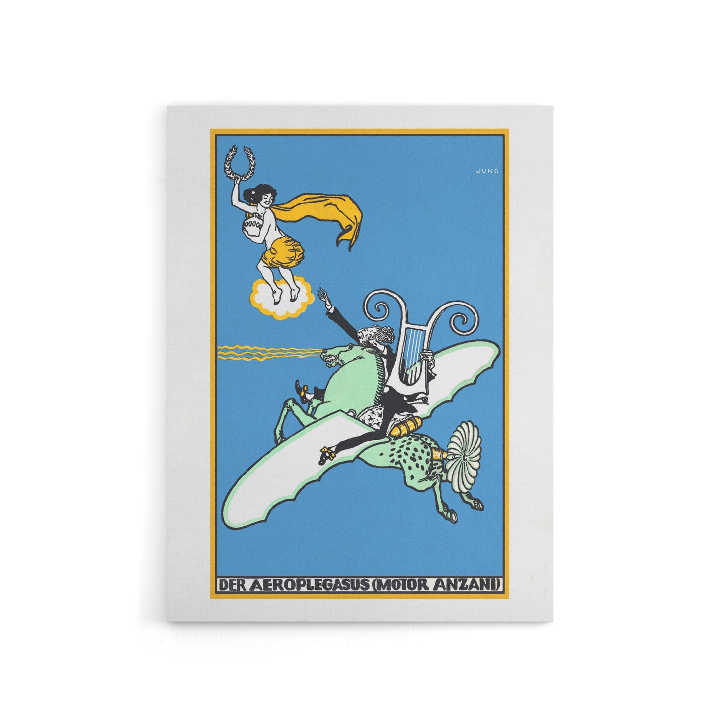 The Aeroplegasus Motor Anzani Advert Jung Canvas Wall Art Print