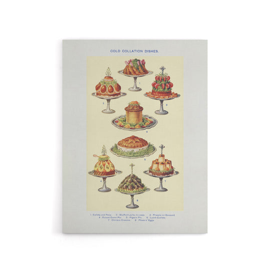 Cold Collation Dishes Kitchen Decor Mrs Beeton Canvas Wall Art Print