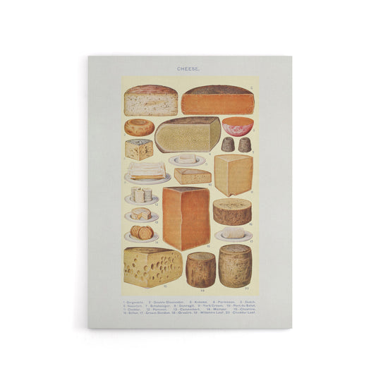 Different Types of Cheese Mrs Beeton Canvas Wall Art Print