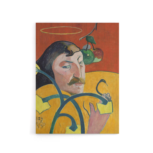 Self Portrait with Halo and Snake Gauguin Canvas Wall Art Print