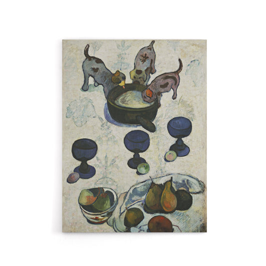 Still Life with Three Puppies Paul Gauguin Canvas Wall Art Print
