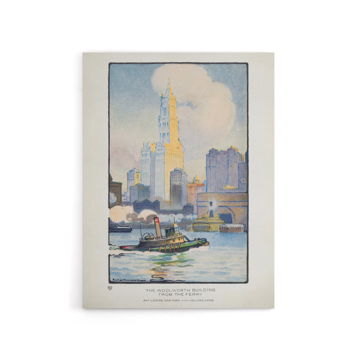 The Woolworth Building from the Ferry Elmer Canvas Wall Art Print