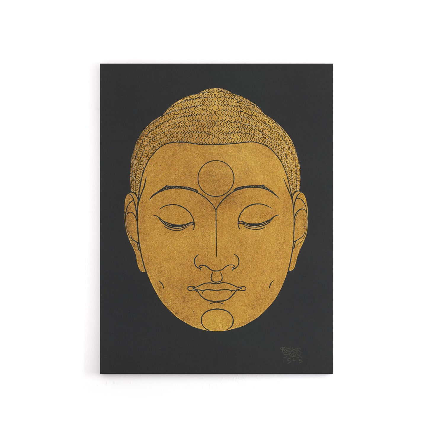 Bronze Gold Head of Buddha Reijer Stolk Canvas Wall Art Print