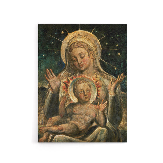 Virgin Mary and Child Painting William Blake Canvas Wall Art Print