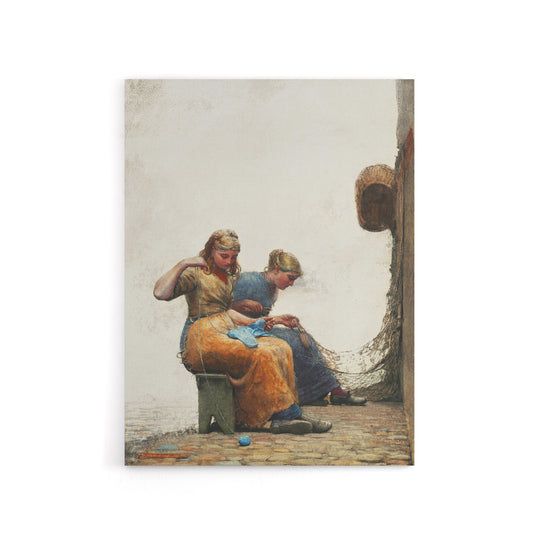 Mending the Fishing Nets Winslow Homer Canvas Wall Art Print