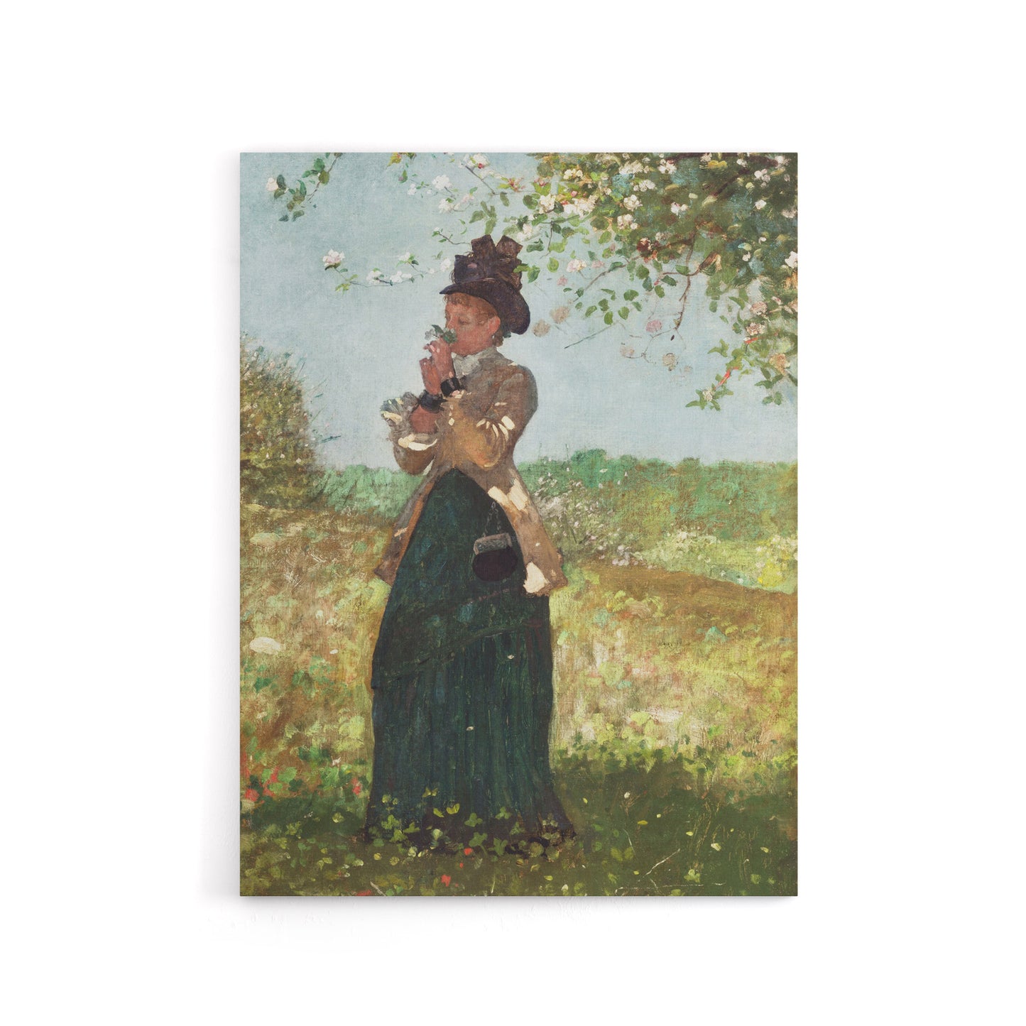 Young Woman in a Yellow Jacket Winslow Homer Canvas Wall Art Print