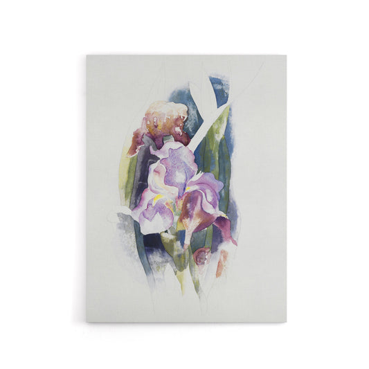 Purple Iris Flower Watercolour Demuth Canvas Wall Art Print