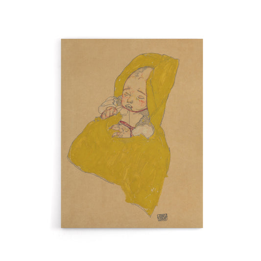 Infant Portrait in a Changing Pad Schiele Canvas Wall Art Print