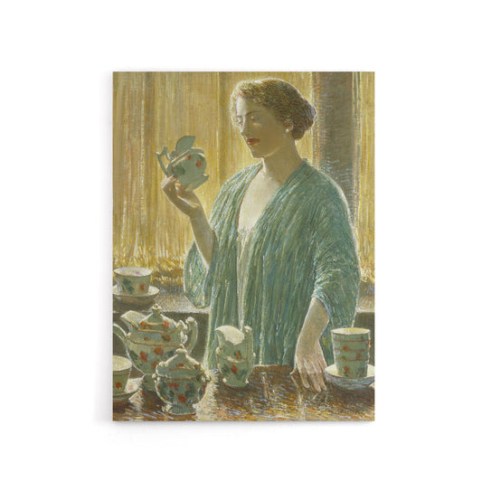 Strawberry Tea Set Domestic Scene Hassam Canvas Wall Art Print