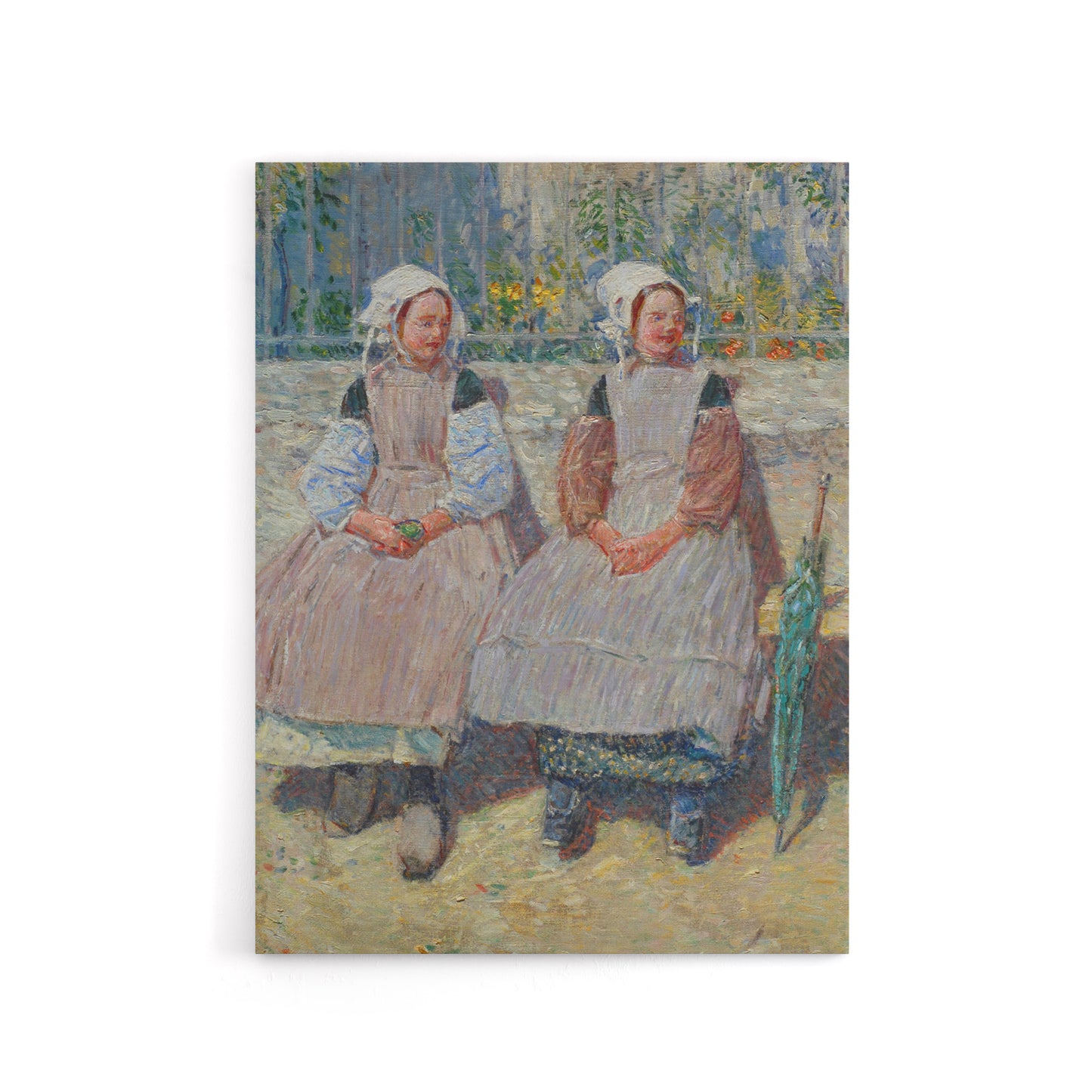 In the Sunlight Girls Portrait Hassam Canvas Wall Art Print