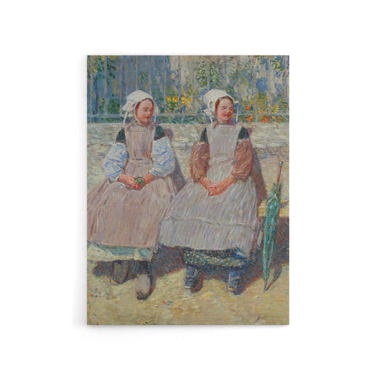 In the Sunlight Girls Portrait Hassam Canvas Wall Art Print