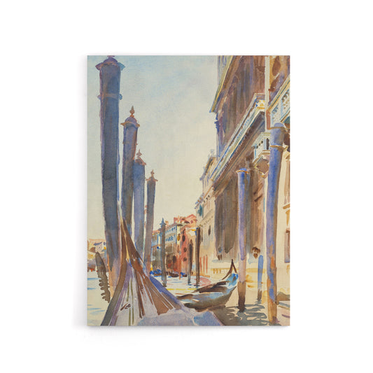 Gondola Moorings on the Grand Canal Sargent Canvas Wall Art Print