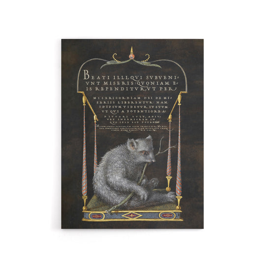 Latin Beatitudes with Sloth Artwork Hoefnagel Canvas Wall Art Print