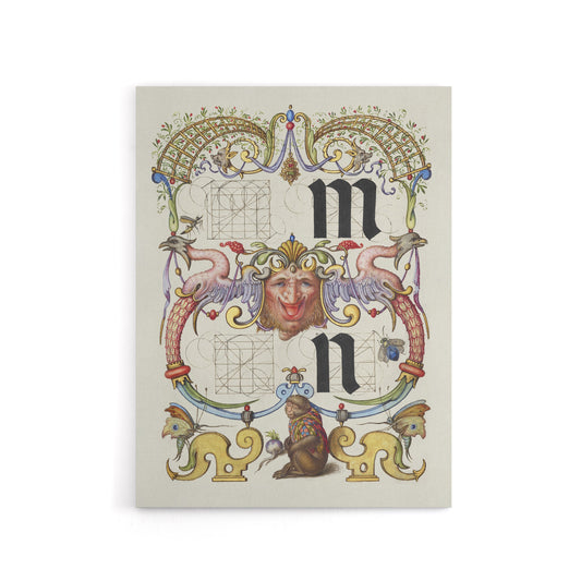 Pictorial Letter Guide M And N Calligraphy Canvas Wall Art Print