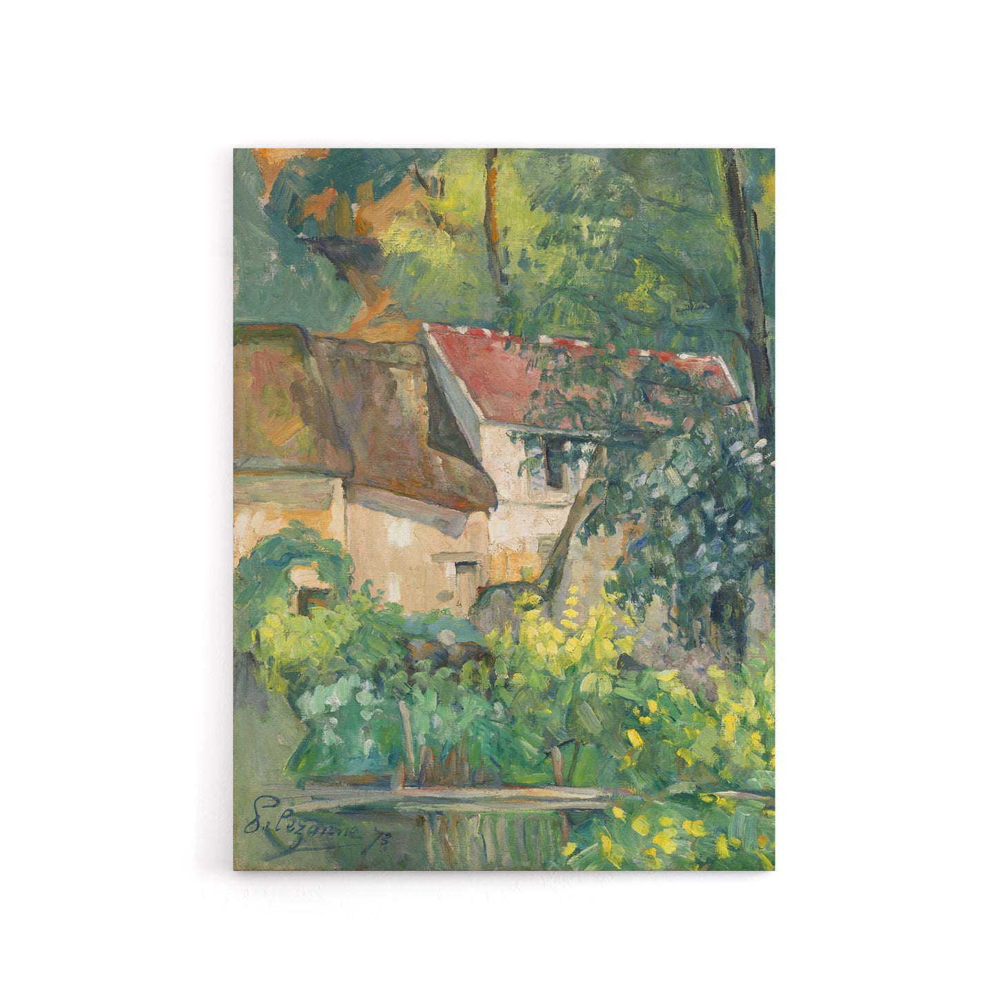 House of Pere Lacroix in Auvers France Cezanne Canvas Wall Art Print