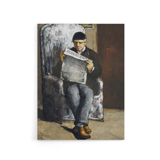 The Artists Father Reading Newspaper Cezanne Canvas Wall Art Print