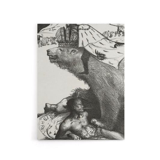 Tsar Nicholas II on the Russian Bear Holst Canvas Wall Art Print