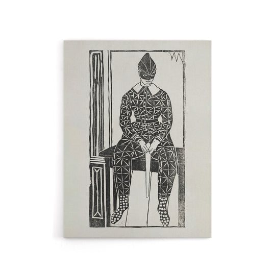 Harlequin Clown Portrait De Mesquita Canvas Wall Art Print