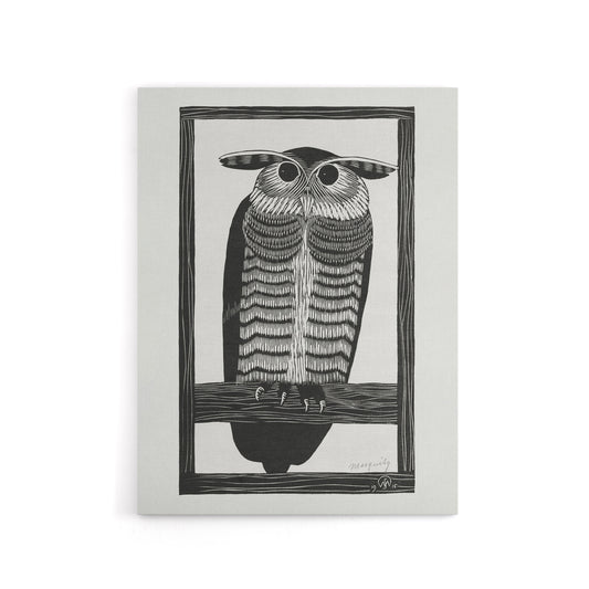 Stylised Horned Owl Samuel J De Mesquita Canvas Wall Art Print