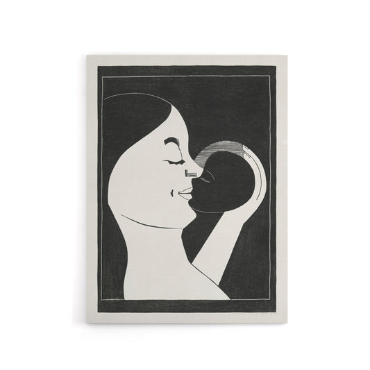 Mother and Child Stylised Painting De Mesquita Canvas Wall Art Print