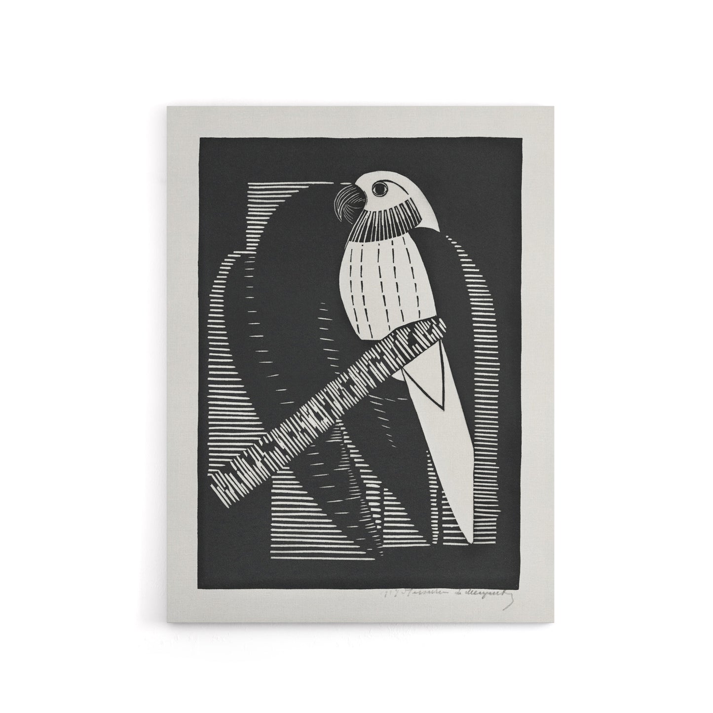Stylised Parakeet Birds Samuel J De Mesquita Canvas Wall Art Print