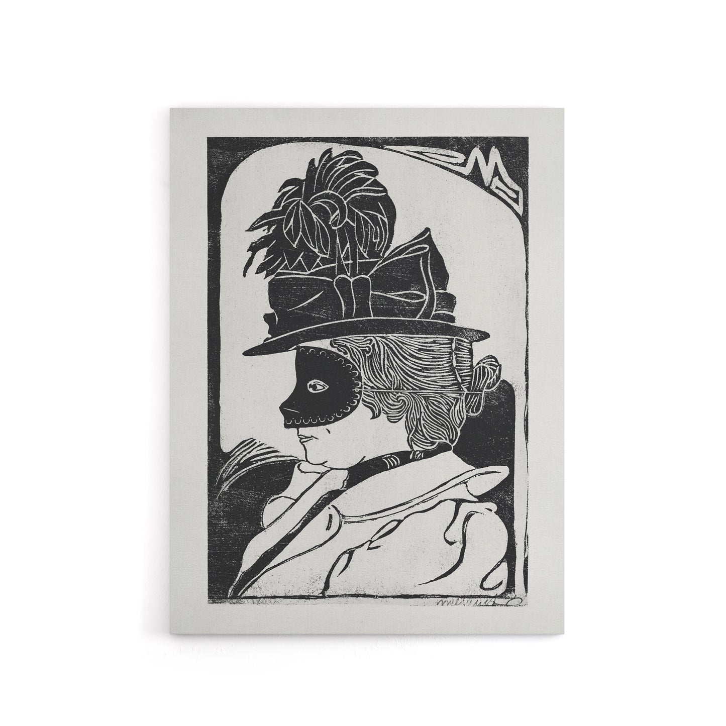 Pierrette Woman With Mask De Mesquita Canvas Wall Art Print