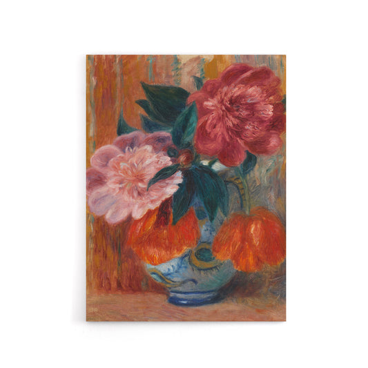 Tulips and Peonies in Pitcher Glackens Canvas Wall Art Print