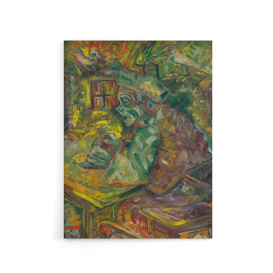 At the Table Bold Colourful Kubincan Canvas Wall Art Print