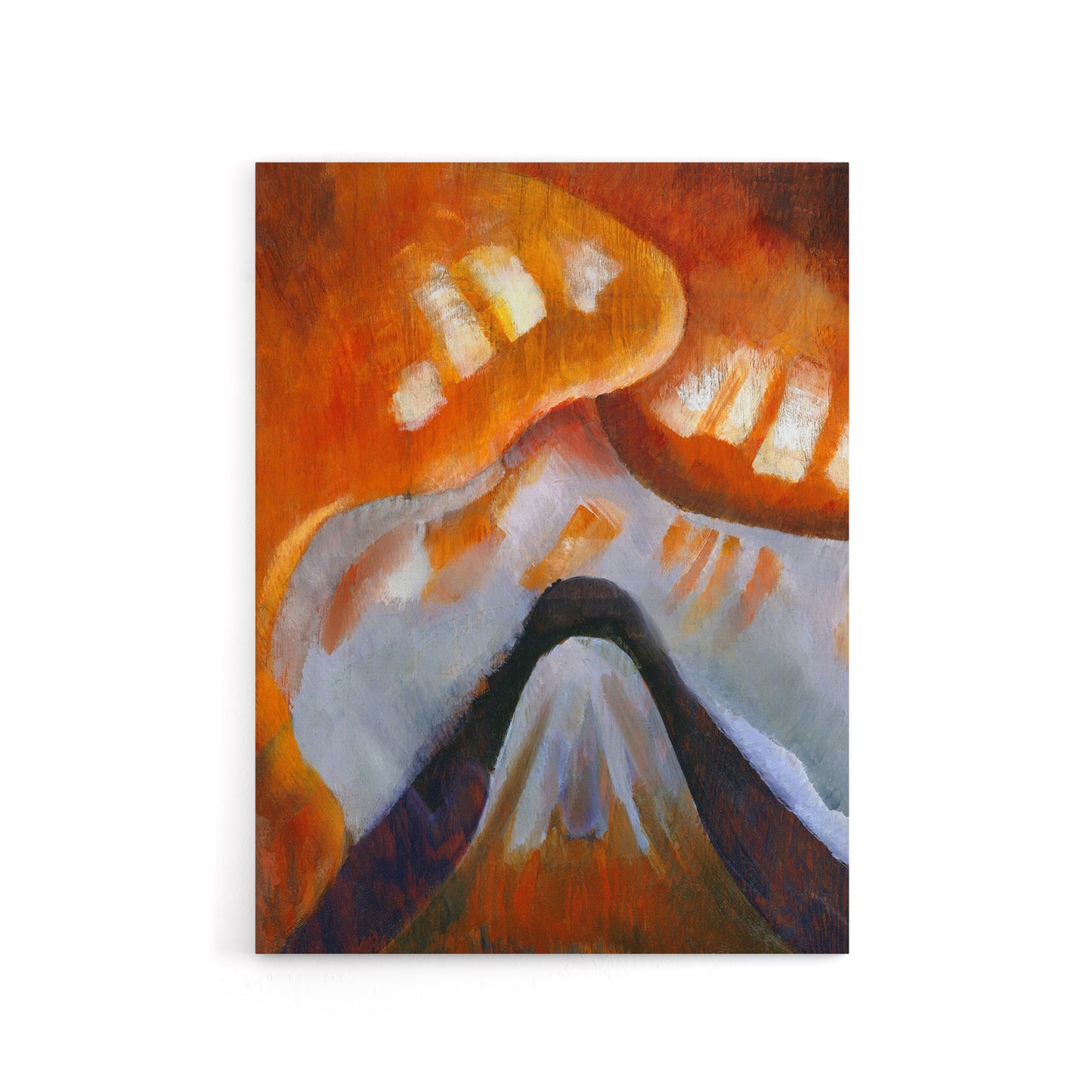 Mountain and Sky Abstract Landscape Dove Canvas Wall Art