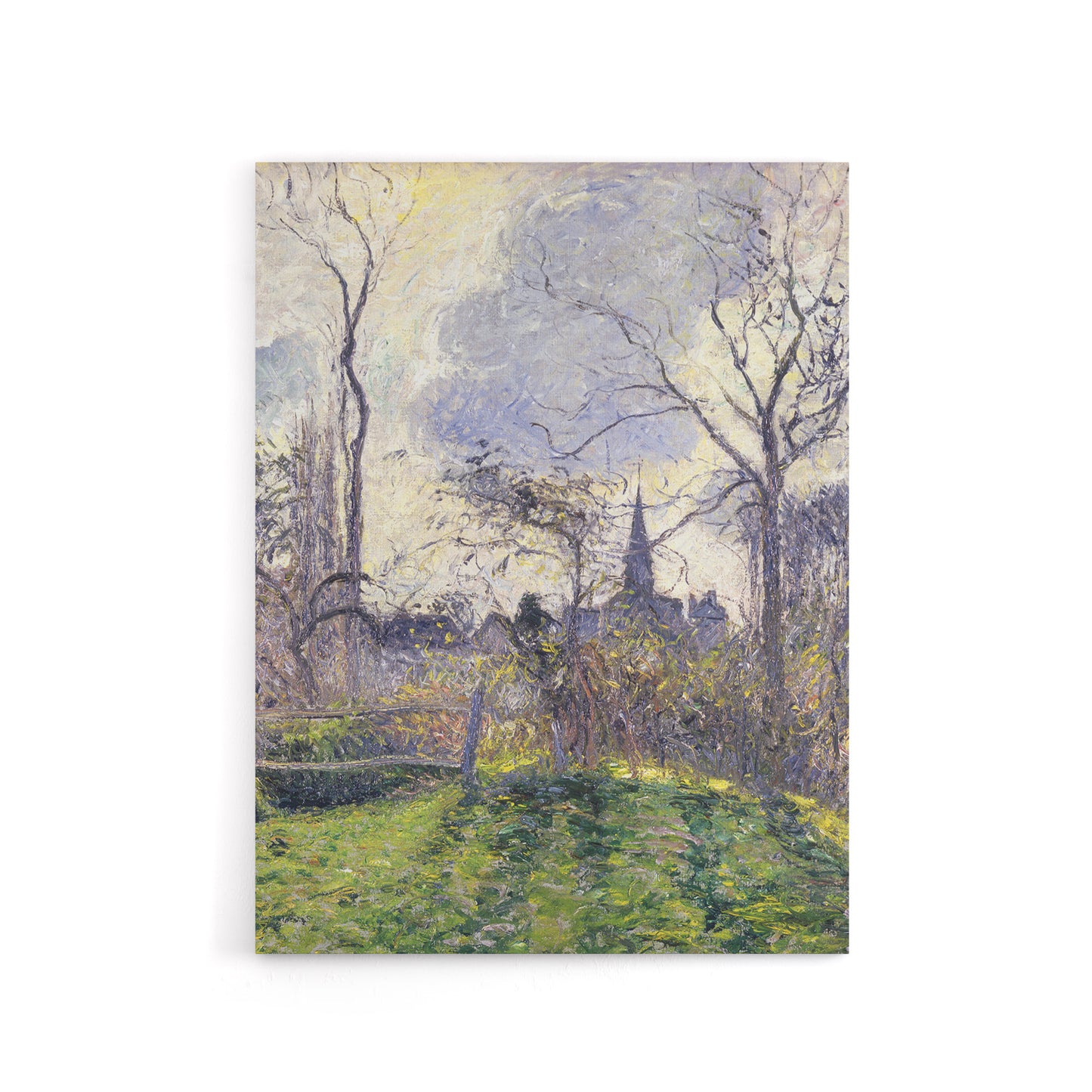 The Bell Tower of Bazincourt Pissarro Canvas Wall Art Print