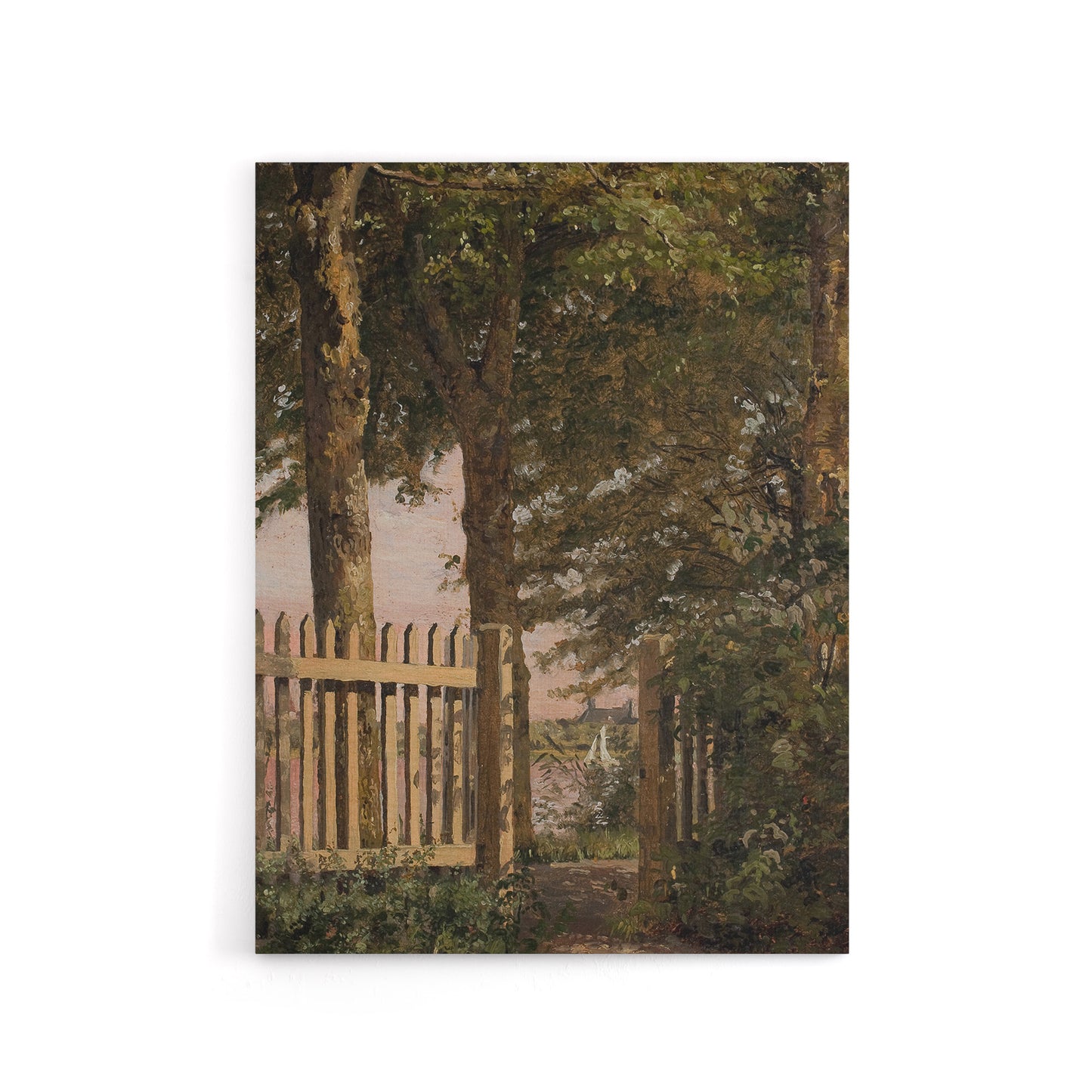 Sailboat and the Garden Gate Christen Kobke Canvas Wall Art