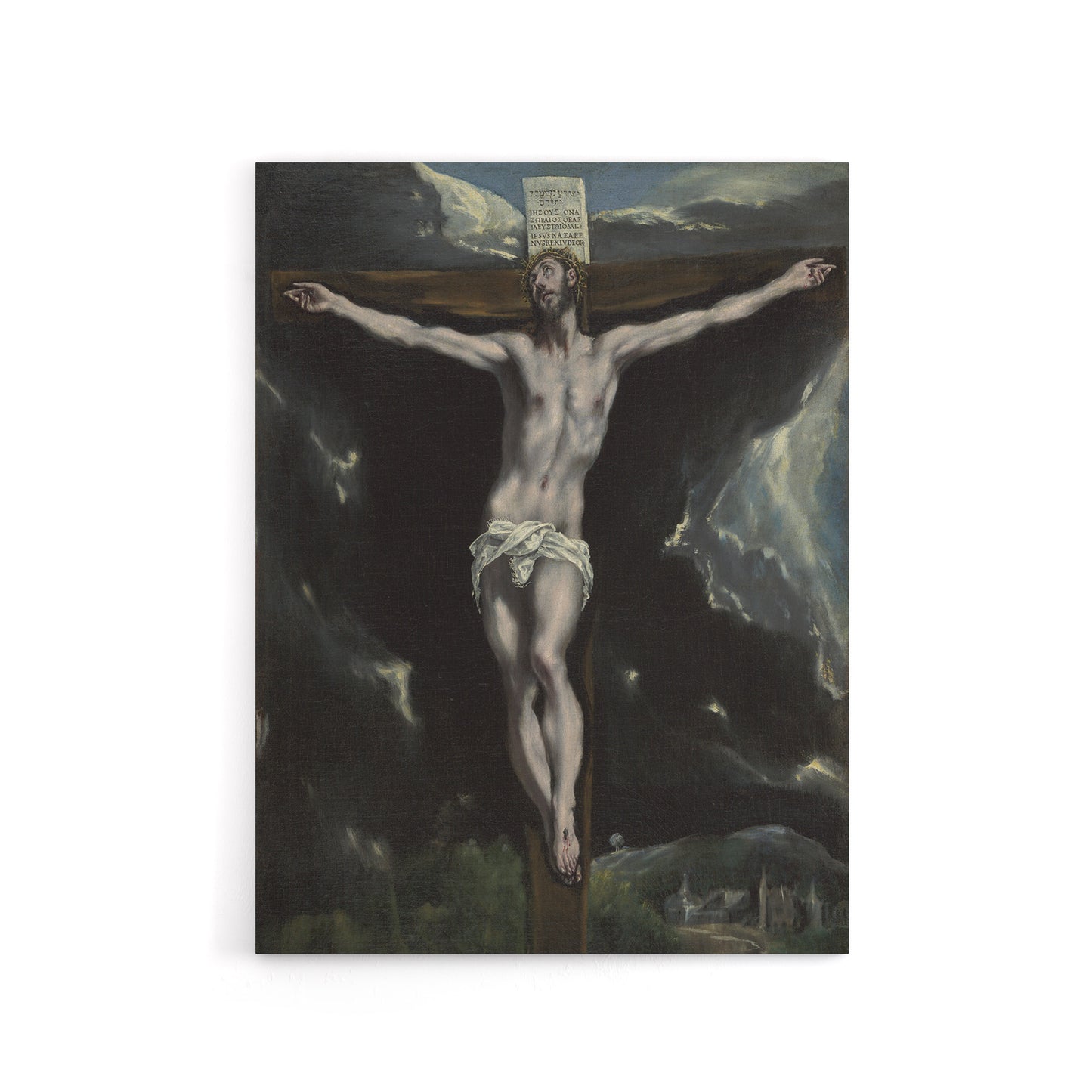 Christ on the Cross Cropped Oil Painting El Greco Canvas Wall Art