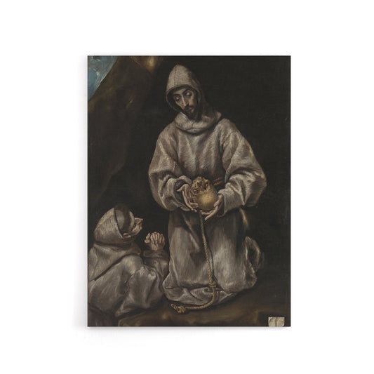 St Francis Brother Leo Meditating on Death El Greco Canvas Wall Art
