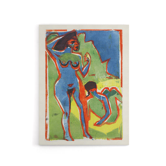 Abstract Bathing Women Ernst Ludwig Kirchner Canvas Wall Art