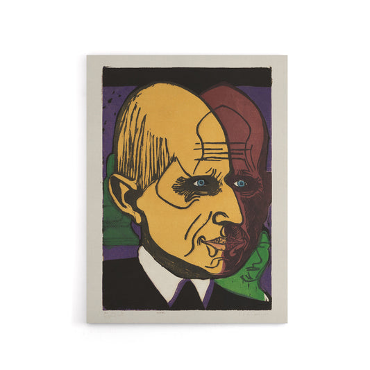 Head of Dr Bauer Colourful Portrait Kirchner Canvas Wall Art