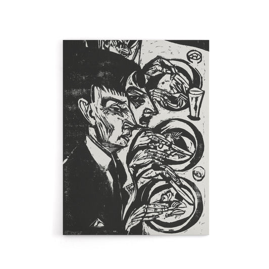 Anxious Nervous People at Dinner Kirchner Canvas Wall Art