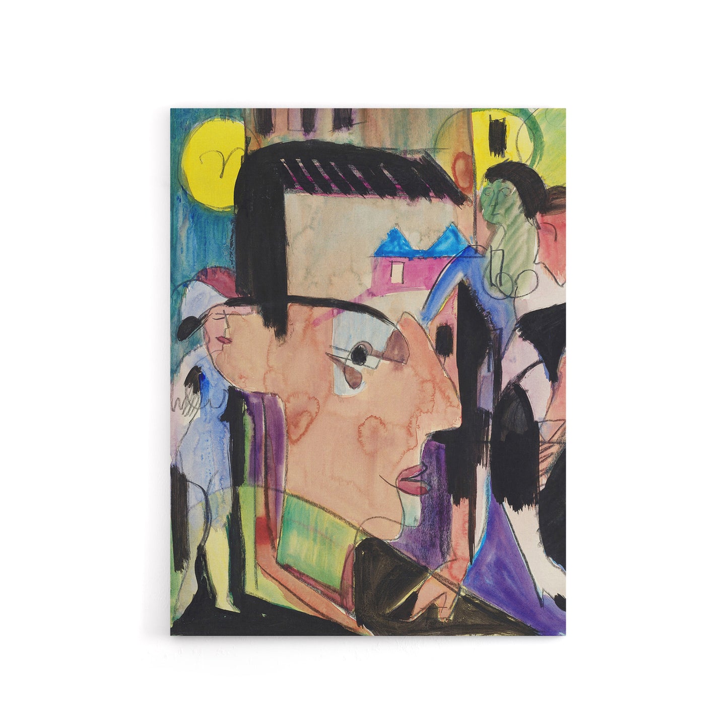 Abstract Self Portrait Ernst Ludwig Kirchner Canvas Wall Art